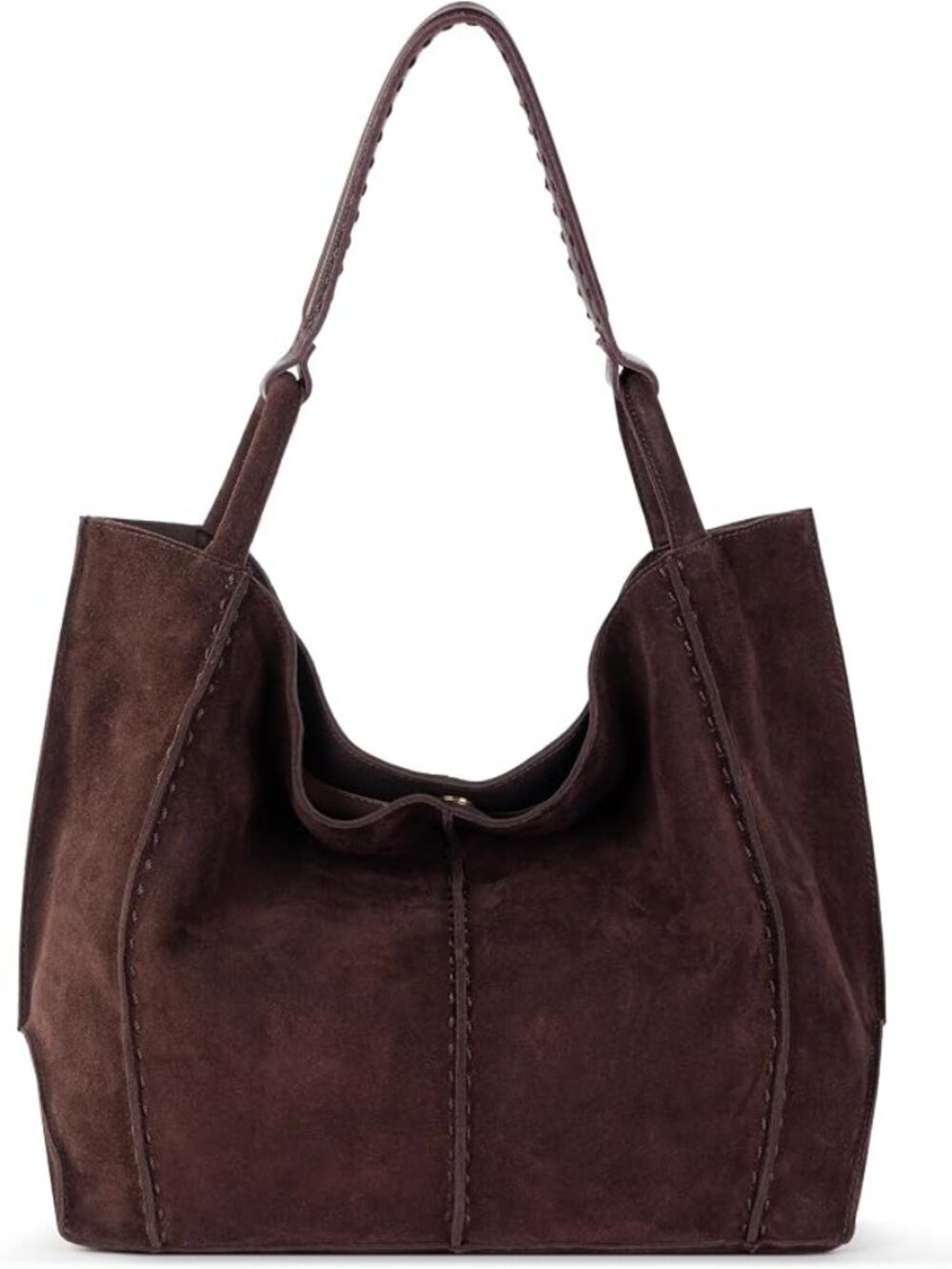 The Sak Los Feliz Large Tote Mahogany Suede Leather Hobo Shoulder Bag NWT